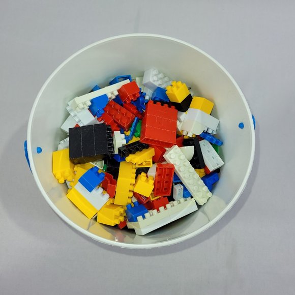 Loc Blocs Pail 500 Vintage 1970s Plastic Building Blocks Bricks Set Entex Japan - Picture 2 of 2